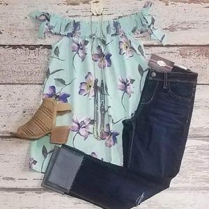 Vine & Love Off-the-Shoulder Floral Top